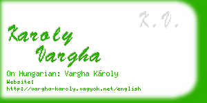 karoly vargha business card
