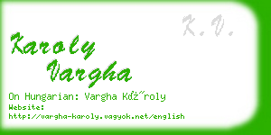 karoly vargha business card